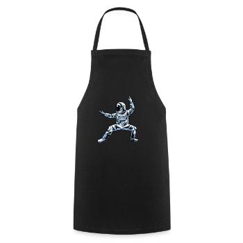 Kung Fu Karaté - Tablier de cuisine - noir - Devant - AI Model Male 185 dark (185cm)