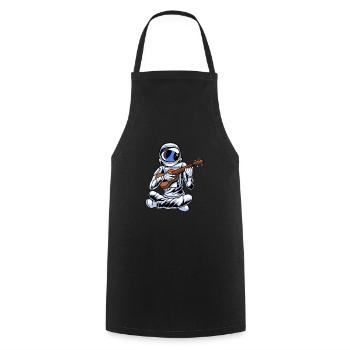 Astronaute ukulélé - Tablier de cuisine - noir - Devant - AI Model Male 185 dark (185cm)