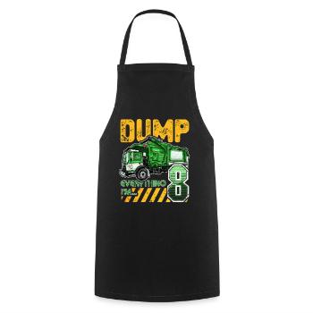 Garbage Truck 8th Birthday 8 Years Old Birthday - Cooking Apron - black - Front - AI Model Male 185 dark (185cm)