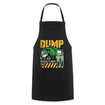 Garbage Truck 11th Birthday 11 Years Old Birthday - Cooking Apron - black - Front - AI Model Male 185 dark (185cm)