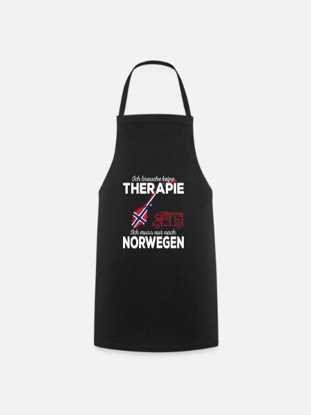 Ich muss nur nach Norwegen Skandinavien Norwegen - Kochschürze - Schwarz
