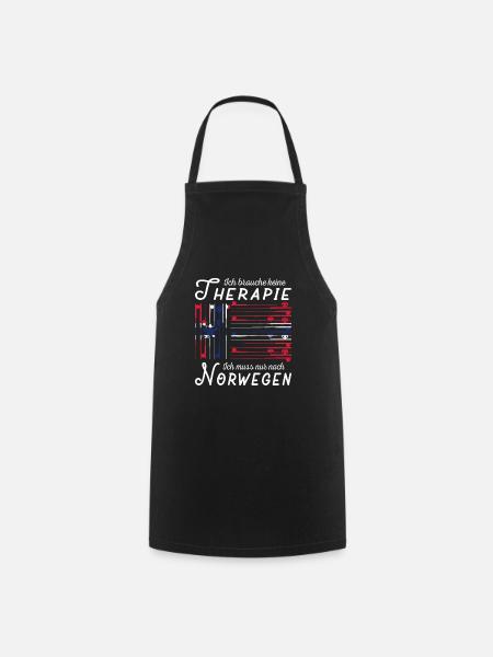 Ich muss nur nach Norwegen Skandinavien Norwegen - Kochschürze - Schwarz