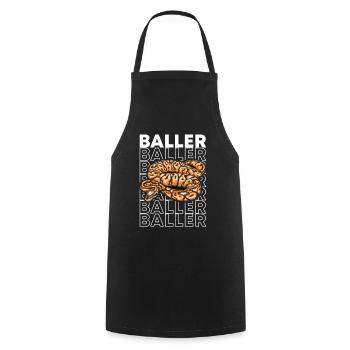 Ball Python 80's Style Baller Royal Python Snake - Kochschürze - Schwarz - Vorne - AI Model Male 185 dark (185cm)