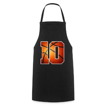 Kinder Basketballspieler zum 10. Geburtstag 10 Jahre alt - Kochschürze - Schwarz - Vorne - AI Model Male 185 dark (185cm)