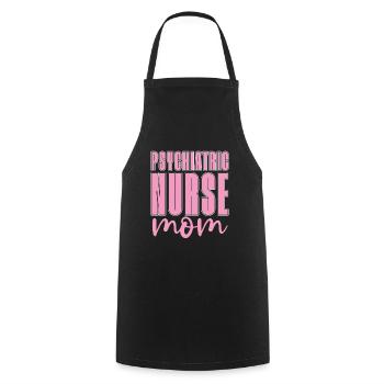 Maman infirmière - Tablier de cuisine - noir - Devant - AI Model Male 185 dark (185cm)