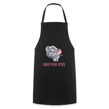 Elephant Astronaut I Need More Space - Cooking Apron - black - Front - AI Model Male 185 dark (185cm)