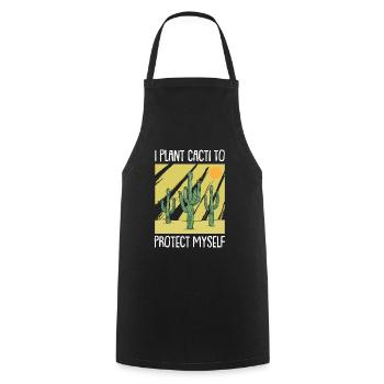 Cactus Garden Cactus - Cooking Apron - black - Front - AI Model Male 185 dark (185cm)
