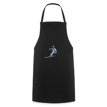 Skiing Apres Ski Astronaut - Tablier de cuisine - noir - Devant - AI Model Male 185 dark (185cm)