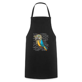 Parrot Sunglasses Scarf - Cooking Apron - black - Front - AI Model Male 185 dark (185cm)