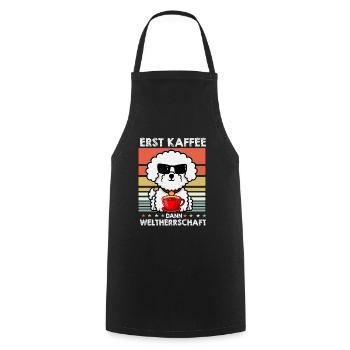Bichon Frize Sonnenbrille Kaffee - Kochschürze - Schwarz - Vorne - AI Model Male 185 dark (185cm)