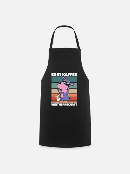 Nilpferd Flusspferd Kaffee Sonnenbrille - Kochschürze - Schwarz