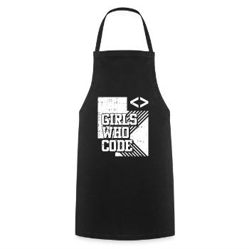 Développeur Coder Programmeur Girl - Tablier de cuisine - noir - Devant - AI Model Male 185 dark (185cm)