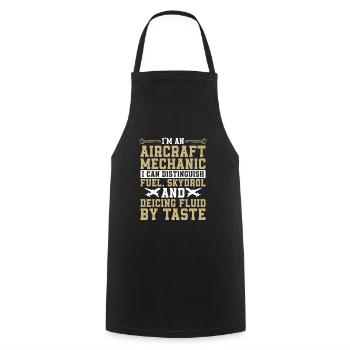 Airplane mechanic funny - Cooking Apron - black - Front - AI Model Male 185 dark (185cm)
