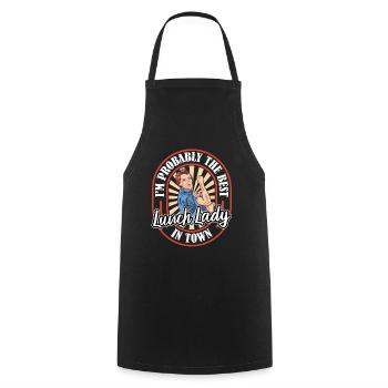 Cafeteria Küchenhilfe Kantine Witzig - Kochschürze - Schwarz - Vorne - AI Model Male 185 dark (185cm)