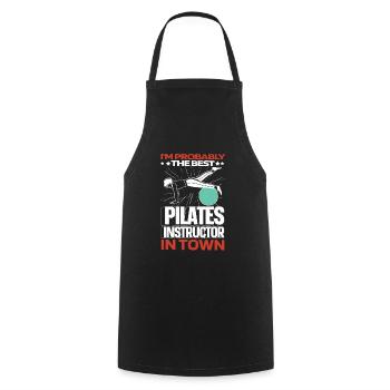 Pilates Pilates Teacher Funny - Cooking Apron - black - Front - AI Model Male 185 dark (185cm)