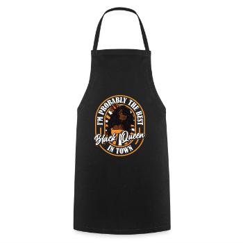 Black Queen Melanin Crown - Cooking Apron - black - Front - AI Model Male 185 dark (185cm)