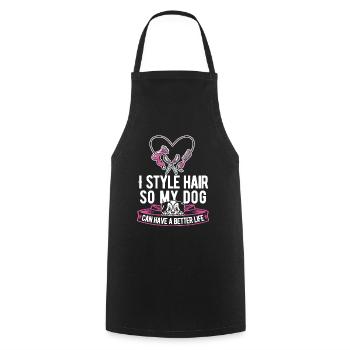 Coiffeur Coiffeur Chien - Tablier de cuisine - noir - Devant - AI Model Male 185 dark (185cm)