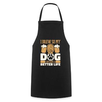 Hobby Brewer Bière Artisanale Bière Chien - Tablier de cuisine - noir - Devant - AI Model Male 185 dark (185cm)