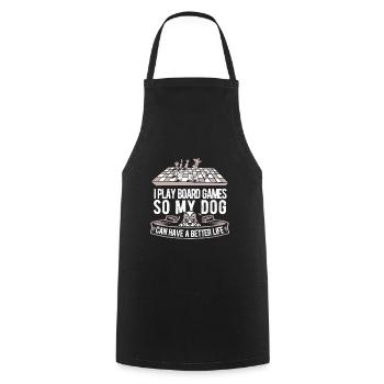 Board game board game dog - Cooking Apron - black - Front - AI Model Male 185 dark (185cm)
