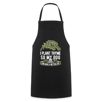 Thyme Herb Dog - Cooking Apron - black - Front - AI Model Male 185 dark (185cm)
