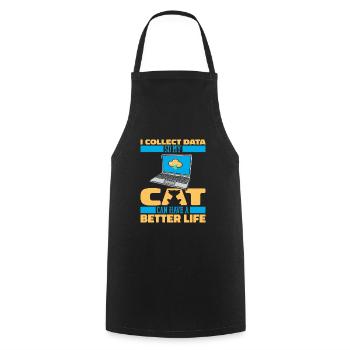 Data Science Data Analyst Cat - Cooking Apron - black - Front - AI Model Male 185 dark (185cm)