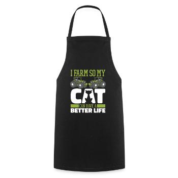 Agriculteur Agriculteur Chat - Tablier de cuisine - noir - Devant - AI Model Male 185 dark (185cm)