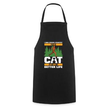 Xc Läufer Cross Country Running Katze - Kochschürze - Schwarz - Vorne - AI Model Male 185 dark (185cm)