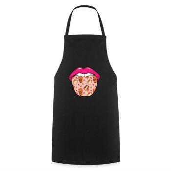 Guinea pig guinea pig tongue - Cooking Apron - black - Front - AI Model Male 185 dark (185cm)