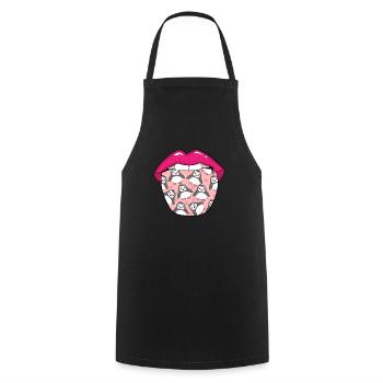 Penguin Tongue - Cooking Apron - black - Front - AI Model Male 185 dark (185cm)