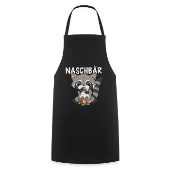 Naschbär I Waschbär Baby - Kochschürze - Schwarz - Vorne - AI Model Male 185 dark (185cm)