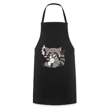 Raccoon Raccoon Stoner Raccoon - Cooking Apron - black - Front - AI Model Male 185 dark (185cm)
