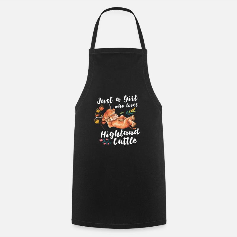 Highland cattle Highland cattle Highland cattle cow - Cooking Apron - black