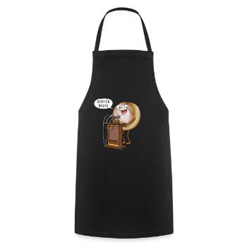 Krapfen Berliner Pfannkuchen Kreppel Kräppel - Kochschürze - Schwarz - Vorne - AI Model Male 185 dark (185cm)