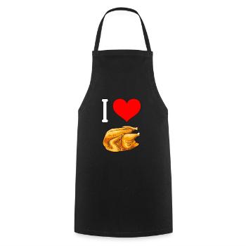 Broiler Roast Chicken Grilled Chicken BBQ Chicken Chicken - Cooking Apron - black - Front - AI Model Male 185 dark (185cm)