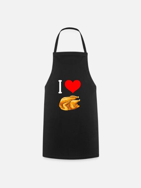 Broiler Brathhähnchen Grillhähnchen BBQ Hendl Huhn - Kochschürze - Schwarz