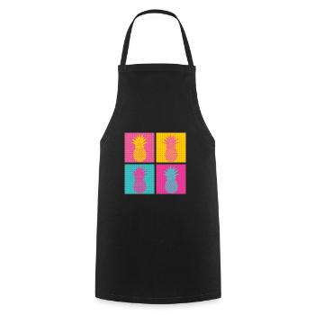 Pop Art Pineapple Hawaii - Cooking Apron - black - Front - AI Model Male 185 dark (185cm)
