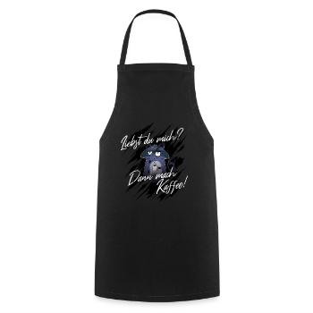 Fais-moi du café si tu m’aimes I Raton laveur - Tablier de cuisine - noir - Devant - AI Model Male 185 dark (185cm)
