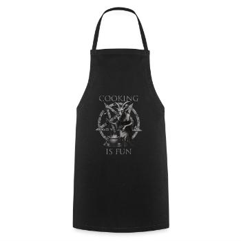 Cooking is Fun Goth - Cooking Apron - black - Front - AI Model Male 185 dark (185cm)