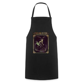 Cycling is Fun Goth - Cooking Apron - black - Front - AI Model Male 185 dark (185cm)