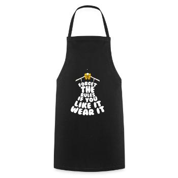 Forget the Rules if you like it wear it - Cooking Apron - black - Front - AI Model Male 185 dark (185cm)