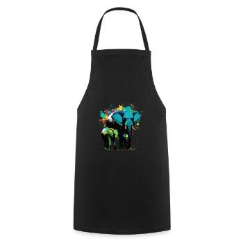 Elephant Family - Cooking Apron - black - Front - AI Model Male 185 dark (185cm)