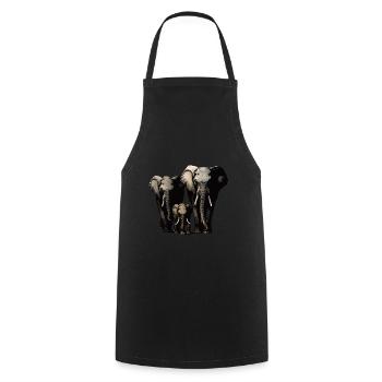 Elephant Family - Cooking Apron - black - Front - AI Model Male 185 dark (185cm)