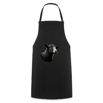 Schaf Schablone Art.-nr - Kochschürze - Schwarz - Vorne - AI Model Male 185 dark (185cm)
