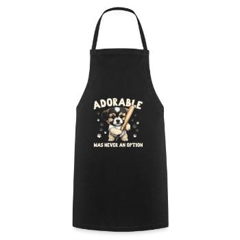 Adorable n’a jamais été un chien d’option - Tablier de cuisine - noir - Devant - AI Model Male 185 dark (185cm)