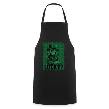 Lucky? Beagle Dog St. Patty - Cooking Apron - black - Front - AI Model Male 185 dark (185cm)