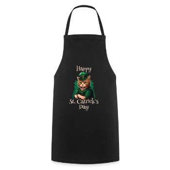 Happy St. Catrick's Day Patty - Cooking Apron - black - Front - AI Model Male 185 dark (185cm)
