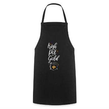 Irish You A Pot Of Gold Vintage - Cooking Apron - black - Front - AI Model Male 185 dark (185cm)
