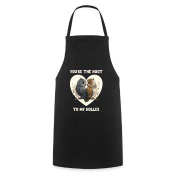 You're the Hoot to my Holler Valentine's Day - Cooking Apron - black - Front - AI Model Male 185 dark (185cm)