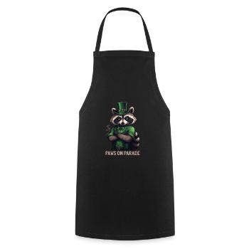 Paws on Parade Raccoon St. Patty - Cooking Apron - black - Front - AI Model Male 185 dark (185cm)