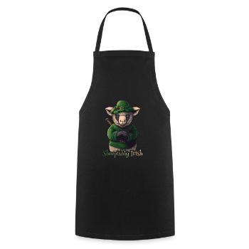 Sheepishly Irish St Patty - Cooking Apron - black - Front - AI Model Male 185 dark (185cm)